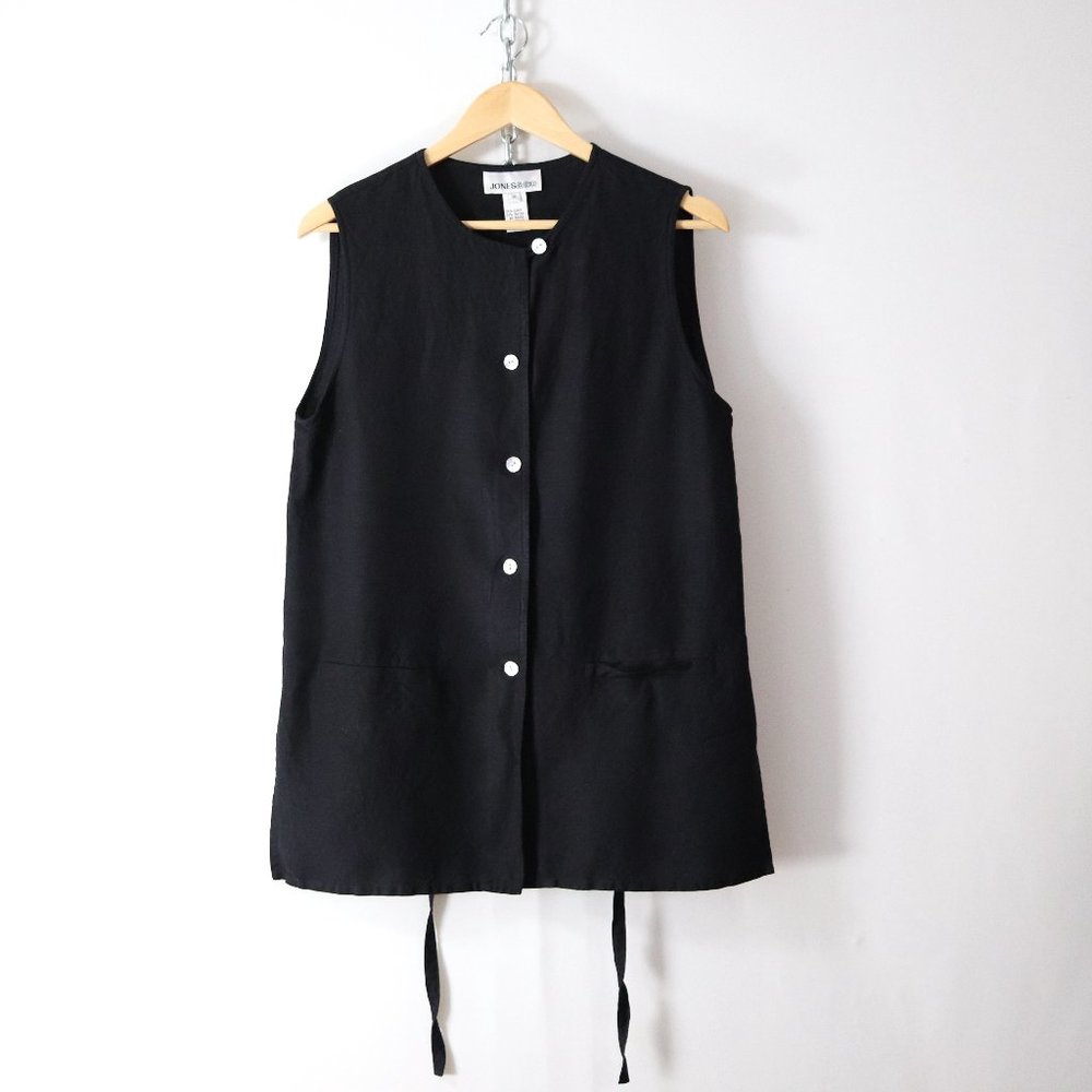 ❌SOLD❌vintage black linen lagenlook tunic top - Picture 5 of 7